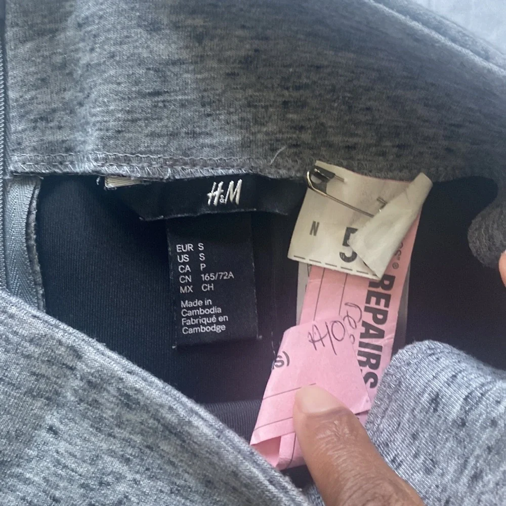 Grey Scuba Fabric Midi Pencil Skirt - Picture 3 of 4